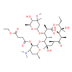 ChemSpider 2D Image | (3R,4S,6R)-4-(Dimethylamino)-2-{[(3R,4S,5S,7R,9R,11R,12R,13S,14R)-14-ethyl-7,12,13-trihydroxy-4-{[(2R,5S,6S)-5-hydroxy-4-methoxy-4,6-dimethyltetrahydro-2H-pyran-2-yl]oxy}-3,5,7,9,11,13-hexamethyl-2,10
-dioxooxacyclotetradecan-6-yl]oxy}-6-methyltetrahydro-2H-pyran-3-yl ethyl succinate | C43H75NO16