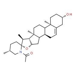 ChemSpider 2D Image | 1-[(3beta,9xi,14xi,22alpha,25R)-3-Hydroxyspirosol-5-en-28-yl]ethanone | C29H45NO3