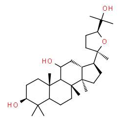 ChemSpider 2D Image | (3beta,5xi,9xi,20R,24S)-20,24-Epoxydammarane-3,11,25-triol | C30H52O4