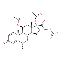 ChemSpider 2D Image | (6alpha,11beta)-6-Methyl-3,20-dioxopregna-1,4-diene-11,17,21-triyl triacetate | C28H36O8