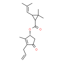 ChemSpider 2D Image | (1R)-3-Allyl-2-methyl-4-oxo-2-cyclopenten-1-yl 2,2-dimethyl-3-(2-methyl-1-propen-1-yl)cyclopropanecarboxylate | C19H26O3