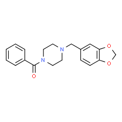 ChemSpider 2D Image | 1-benzoyl-4-(2H-1,3-benzodioxol-5-ylmethyl)piperazine | C19H20N2O3