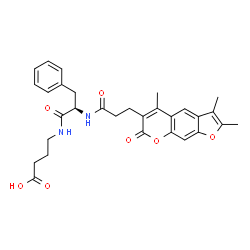 ChemSpider 2D Image | 4-({N-[3-(2,3,5-Trimethyl-7-oxo-7H-furo[3,2-g]chromen-6-yl)propanoyl]-D-phenylalanyl}amino)butanoic acid | C30H32N2O7