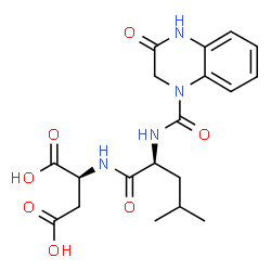 ChemSpider 2D Image | N-[(3-Oxo-3,4-dihydro-1(2H)-quinoxalinyl)carbonyl]-L-leucyl-L-aspartic acid | C19H24N4O7