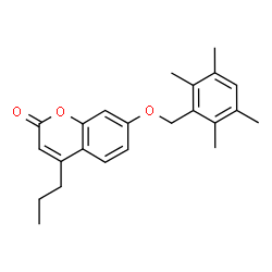 ChemSpider 2D Image | 4-Propyl-7-[(2,3,5,6-tetramethylbenzyl)oxy]-2H-chromen-2-one | C23H26O3