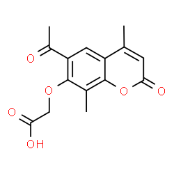 ChemSpider 2D Image | [(6-Acetyl-4,8-dimethyl-2-oxo-2H-chromen-7-yl)oxy]acetic acid | C15H14O6