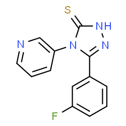 ChemSpider 2D Image | 4H-1,2,4-triazole-3-thiol, 5-(3-fluorophenyl)-4-(3-pyridinyl)- | C13H9FN4S