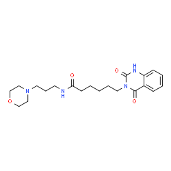 ChemSpider 2D Image | 3(4H)-quinazolinehexanamide, 2-hydroxy-N-[3-(4-morpholinyl)propyl]-4-oxo- | C21H30N4O4