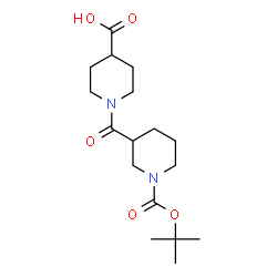 ChemSpider 2D Image | 1-[(1-{[(2-Methyl-2-propanyl)oxy]carbonyl}-3-piperidinyl)carbonyl]-4-piperidinecarboxylic acid | C17H28N2O5
