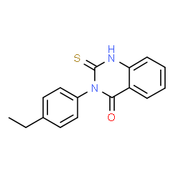 ChemSpider 2D Image | 3-(4-Ethyl-phenyl)-2-mercapto-3H-quinazolin-4-one | C16H14N2OS