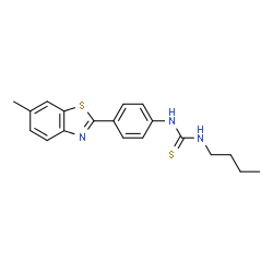 ChemSpider 2D Image | 1-Butyl-3-[4-(6-methyl-1,3-benzothiazol-2-yl)phenyl]thiourea | C19H21N3S2