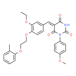 ChemSpider 2D Image | (5Z)-5-{3-Ethoxy-4-[2-(2-methylphenoxy)ethoxy]benzylidene}-1-(4-methoxyphenyl)-2,4,6(1H,3H,5H)-pyrimidinetrione | C29H28N2O7