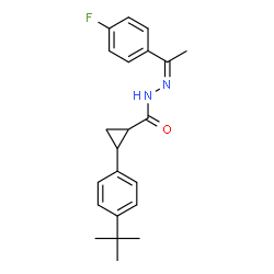ChemSpider 2D Image | N'-[(1Z)-1-(4-Fluorophenyl)ethylidene]-2-[4-(2-methyl-2-propanyl)phenyl]cyclopropanecarbohydrazide | C22H25FN2O