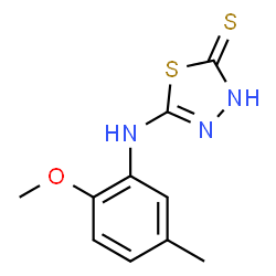 ChemSpider 2D Image | 5-(2-Methoxy-5-methyl-phenylamino)-[1,3,4]thiadiazole-2-thiol | C10H11N3OS2