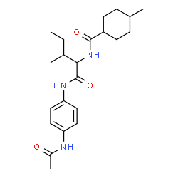 ChemSpider 2D Image | N-(4-Acetamidophenyl)-N~2~-[(4-methylcyclohexyl)carbonyl]isoleucinamide | C22H33N3O3