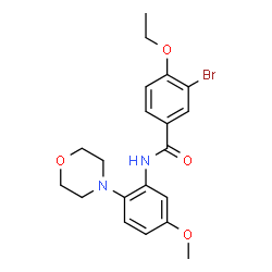 ChemSpider 2D Image | 3-Bromo-4-ethoxy-N-[5-methoxy-2-(4-morpholinyl)phenyl]benzamide | C20H23BrN2O4