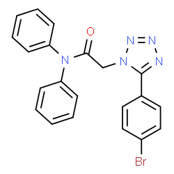 ChemSpider 2D Image | 2-[5-(4-Bromophenyl)-1H-tetrazol-1-yl]-N,N-diphenylacetamide | C21H16BrN5O