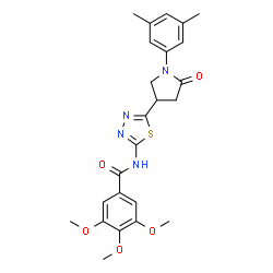 ChemSpider 2D Image | N-{5-[1-(3,5-Dimethylphenyl)-5-oxo-3-pyrrolidinyl]-1,3,4-thiadiazol-2-yl}-3,4,5-trimethoxybenzamide | C24H26N4O5S