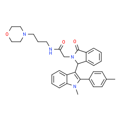 ChemSpider 2D Image | 2-{1-[1-Methyl-2-(4-methylphenyl)-1H-indol-3-yl]-3-oxo-1,3-dihydro-2H-isoindol-2-yl}-N-[3-(4-morpholinyl)propyl]acetamide | C33H36N4O3