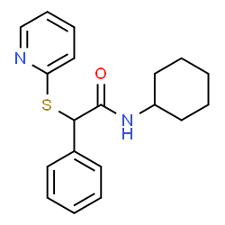 ChemSpider 2D Image | N-Cyclohexyl-2-phenyl-2-(2-pyridinylsulfanyl)acetamide | C19H22N2OS