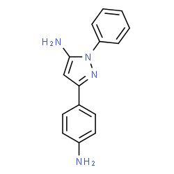 ChemSpider 2D Image | 3-(4-Aminophenyl)-1-phenyl-1H-pyrazol-5-amine | C15H14N4