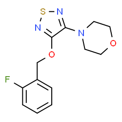 ChemSpider 2D Image | 4-{4-[(2-Fluorobenzyl)oxy]-1,2,5-thiadiazol-3-yl}morpholine | C13H14FN3O2S