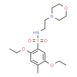 ChemSpider 2D Image | 2,5-Diethoxy-4-methyl-N-[2-(4-morpholinyl)ethyl]benzenesulfonamide | C17H28N2O5S