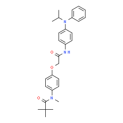 ChemSpider 2D Image | N-{4-[2-({4-[Isopropyl(phenyl)amino]phenyl}amino)-2-oxoethoxy]phenyl}-N,2,2-trimethylpropanamide | C29H35N3O3