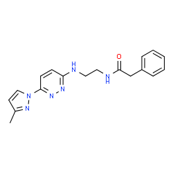 ChemSpider 2D Image | N-(2-{[6-(3-Methyl-1H-pyrazol-1-yl)-3-pyridazinyl]amino}ethyl)-2-phenylacetamide | C18H20N6O