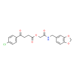 ChemSpider 2D Image | 2-[(1,3-Benzodioxol-5-ylmethyl)amino]-2-oxoethyl 4-(4-chlorophenyl)-4-oxobutanoate | C20H18ClNO6