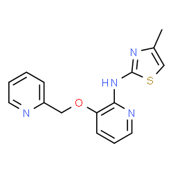 ChemSpider 2D Image | N-(4-Methyl-1,3-thiazol-2-yl)-3-(2-pyridinylmethoxy)-2-pyridinamine | C15H14N4OS