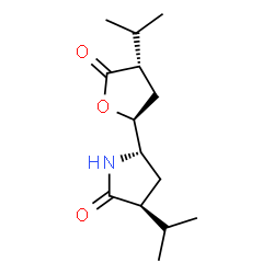 ChemSpider 2D Image | (3S,5S)-3-Isopropyl-5-((2S,4S)-4-isopropyl-5-oxotetrahydrofuran-2-yl)pyrrolidin-2-one | C14H23NO3