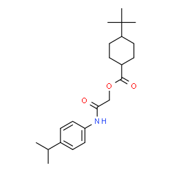 ChemSpider 2D Image | 2-[(4-Isopropylphenyl)amino]-2-oxoethyl 4-(2-methyl-2-propanyl)cyclohexanecarboxylate | C22H33NO3