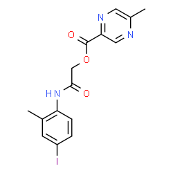 ChemSpider 2D Image | 2-[(4-Iodo-2-methylphenyl)amino]-2-oxoethyl 5-methyl-2-pyrazinecarboxylate | C15H14IN3O3