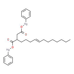 ChemSpider 2D Image | mu-{2-[(4E)-4-Dodecen-1-yl]succinato(2-)-kappaO~1~:kappaO~4~}(diphenyl)dimercury | C28H36Hg2O4
