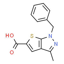 ChemSpider 2D Image | 1-Benzyl-3-methyl-1H-thieno[2,3-c]pyrazole-5-carboxylic acid | C14H12N2O2S