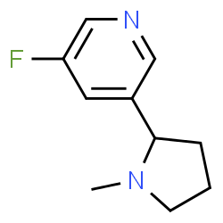 ChemSpider 2D Image | 3-Fluoro-5-(1-methyl-2-pyrrolidinyl)pyridine | C10H13FN2