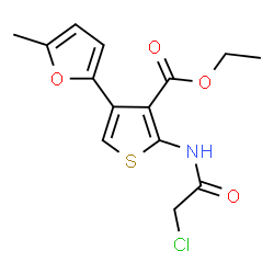ChemSpider 2D Image | ethyl 2-(2-chloroacetamido)-4-(5-methylfuran-2-yl)thiophene-3-carboxylate | C14H14ClNO4S