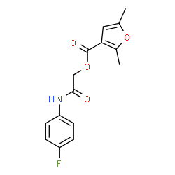 ChemSpider 2D Image | 2-[(4-Fluorophenyl)amino]-2-oxoethyl 2,5-dimethyl-3-furoate | C15H14FNO4