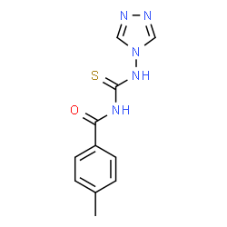 ChemSpider 2D Image | 4-Methyl-N-(4H-1,2,4-triazol-4-ylcarbamothioyl)benzamide | C11H11N5OS