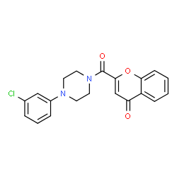 ChemSpider 2D Image | 2-{[4-(3-Chlorophenyl)-1-piperazinyl]carbonyl}-4H-chromen-4-one | C20H17ClN2O3