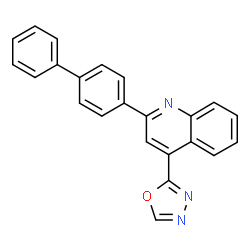 ChemSpider 2D Image | 2-(4-Biphenylyl)-4-(1,3,4-oxadiazol-2-yl)quinoline | C23H15N3O