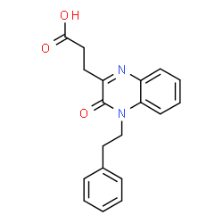 ChemSpider 2D Image | 3-[3-oxo-4-(2-phenylethyl)-2-quinoxalinyl]propanoic acid | C19H18N2O3