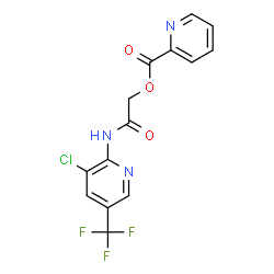 ChemSpider 2D Image | 2-{[3-Chloro-5-(trifluoromethyl)-2-pyridinyl]amino}-2-oxoethyl 2-pyridinecarboxylate | C14H9ClF3N3O3