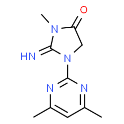 ChemSpider 2D Image | 1-(4,6-Dimethyl-2-pyrimidinyl)-2-imino-3-methyl-4-imidazolidinone | C10H13N5O