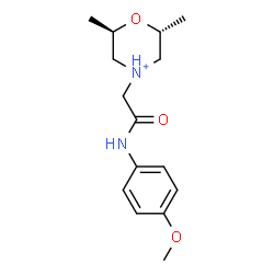 ChemSpider 2D Image | (2R,6R)-4-{2-[(4-Methoxyphenyl)amino]-2-oxoethyl}-2,6-dimethylmorpholin-4-ium | C15H23N2O3