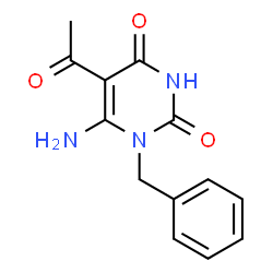 ChemSpider 2D Image | 5-Acetyl-6-amino-1-benzyl-2,4(1H,3H)-pyrimidinedione | C13H13N3O3