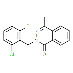ChemSpider 2D Image | 2-(2-Chloro-6-fluorobenzyl)-4-methyl-1(2H)-phthalazinone | C16H12ClFN2O