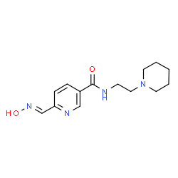 ChemSpider 2D Image | 6-[(E)-(Hydroxyimino)methyl]-N-[2-(1-piperidinyl)ethyl]nicotinamide | C14H20N4O2