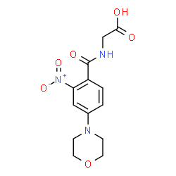 ChemSpider 2D Image | N-[4-(4-Morpholinyl)-2-nitrobenzoyl]glycine | C13H15N3O6